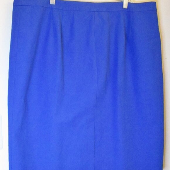 Talbots Plus Size Womens Pencil/Straight Skirt, Front Zipper Cobalt Blue Size 20 - Picture 6 of 11